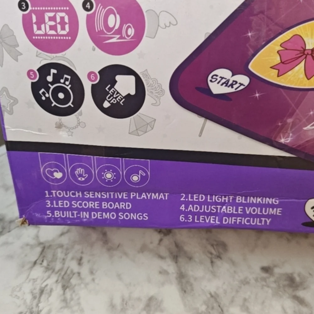 Princess Dancing Challenge Playmat - LED Musical Dance Pad for Kids